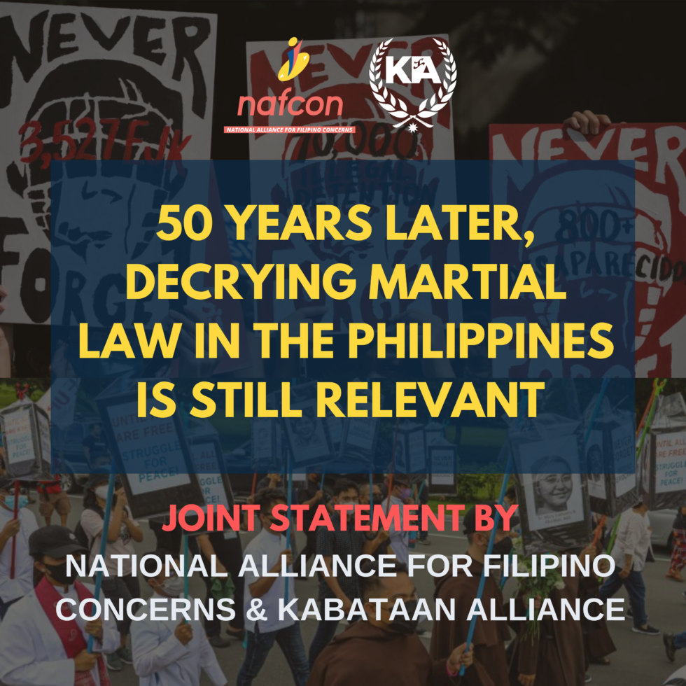 NAFCON And Kabataan Alliance 50 Years Later Decrying Martial Law In 